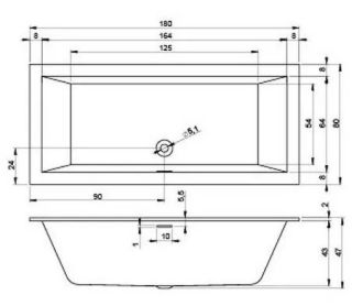Акриловая ванна Riho Rethink Cubic B106001005 180х80см белый